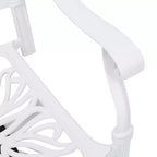 vidaXL Garden Chair Set of 2 White Cast Aluminum Standard Swivel