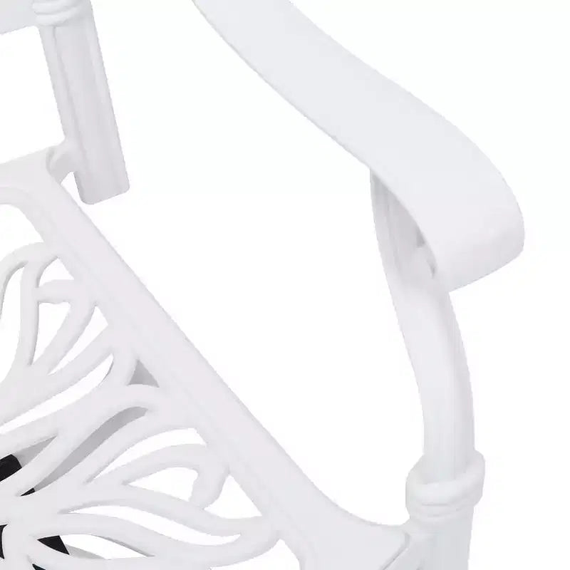 vidaXL Garden Chair Set of 2 White Cast Aluminum Standard Swivel