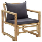 vidaXL Sedie da Giardino 2 pz Grigio Scuro, Bambù Naturale, Poliestere