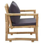 vidaXL Sedie da Giardino 2 pz Grigio Scuro, Bambù Naturale, Poliestere