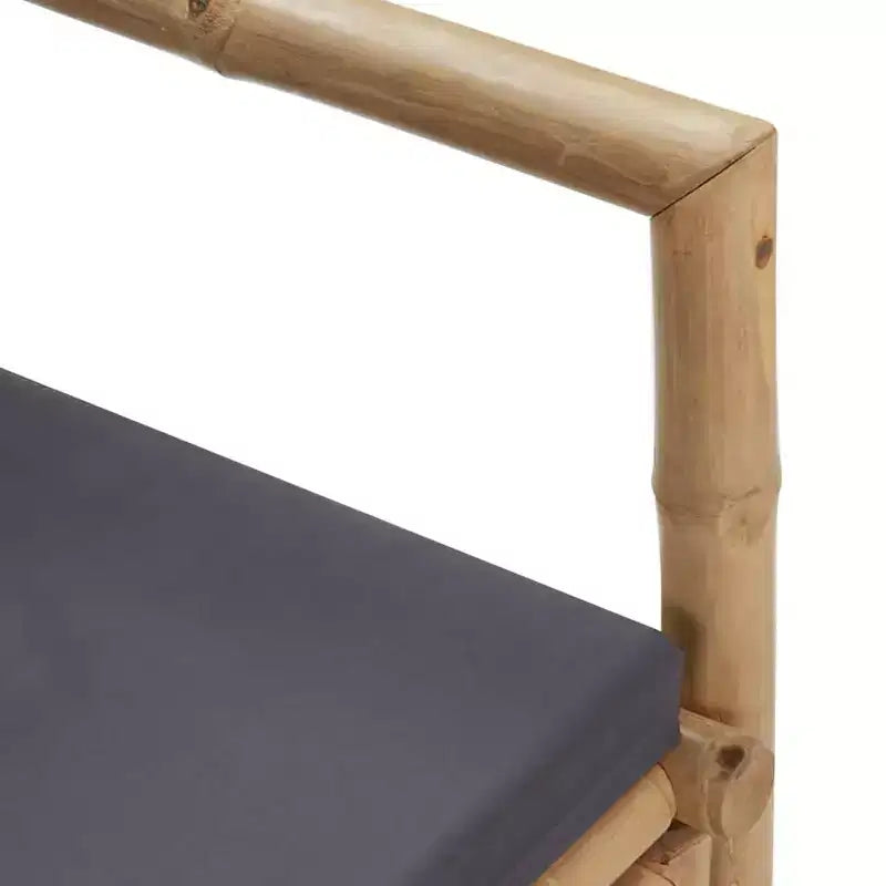vidaXL Sedie da Giardino 2 pz Grigio Scuro, Bambù Naturale, Poliestere