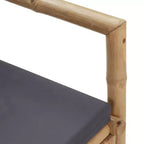 vidaXL Sedie da Giardino 2 pz Grigio Scuro, Bambù Naturale, Poliestere
