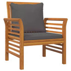 vidaXL Sofa Chair Set of 2 Dark Grey Solid acacia wood Standard
