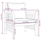 vidaXL Sofa Chair Set of 2 Dark Grey Solid acacia wood Standard