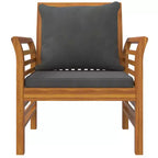 vidaXL Sofa Chair Set of 2 Dark Grey Solid acacia wood Standard