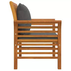 vidaXL Sofa Chair Set of 2 Dark Grey Solid acacia wood Standard