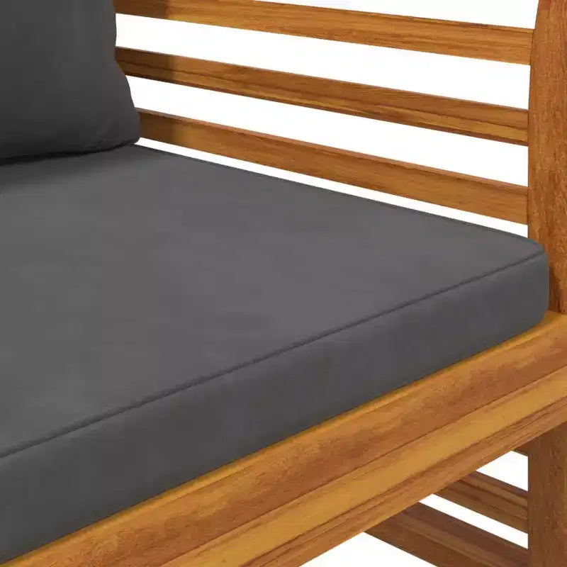 vidaXL Sofa Chair Set of 2 Dark Grey Solid acacia wood Standard
