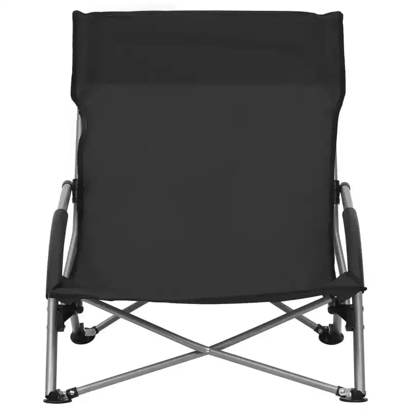 vidaXL Sdraio da spiaggia 2 pz Nere Tessuto Oxford, Acciaio Standard