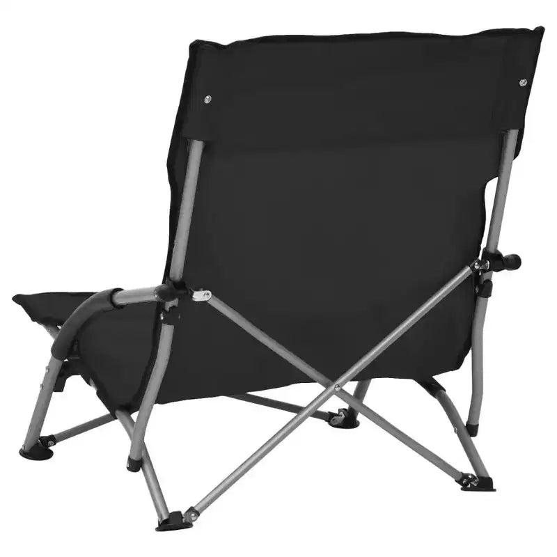 vidaXL Sdraio da spiaggia 2 pz Nere Tessuto Oxford, Acciaio Standard