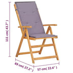 vidaXL Garden Chair Set of 2 Dark grey