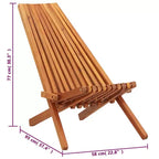 vidaXL Outdoor Chair Brown Solid Acacia wood Standard Foldable