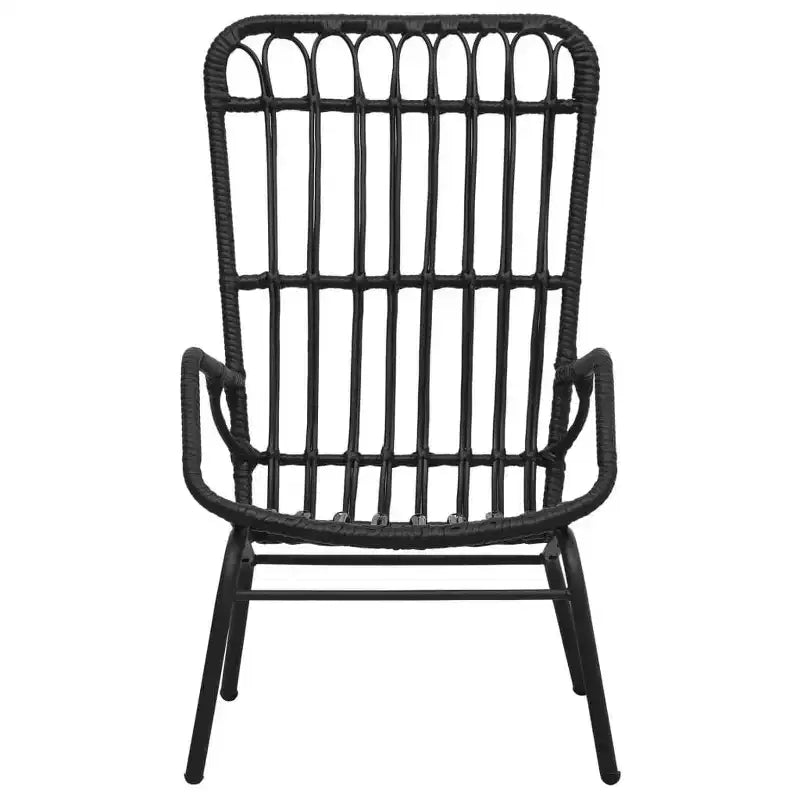 vidaXL Sedia da giardino in polyrattan nera, acciaio verniciato a polvere media