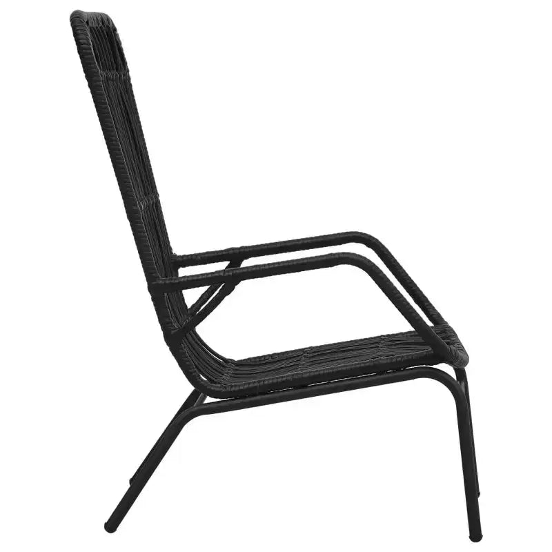 vidaXL Sedia da giardino in polyrattan nera, acciaio verniciato a polvere media
