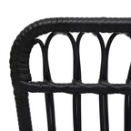 vidaXL Sedia da giardino in polyrattan nera, acciaio verniciato a polvere media
