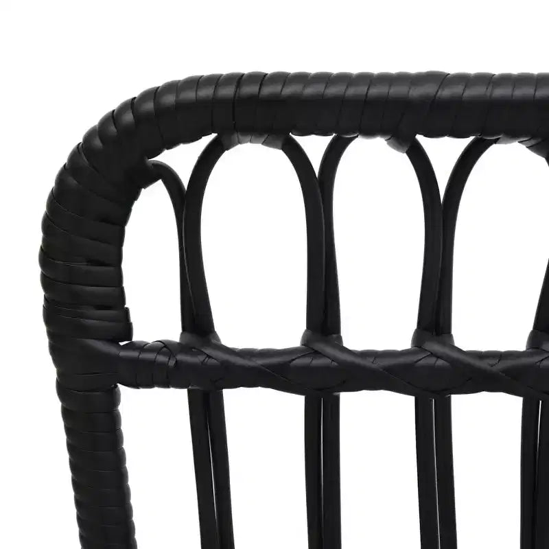 vidaXL Sedia da giardino in polyrattan nera, acciaio verniciato a polvere media