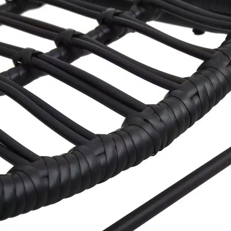 vidaXL Sedia da giardino in polyrattan nera, acciaio verniciato a polvere media