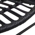 vidaXL Sedia da giardino in polyrattan nera, acciaio verniciato a polvere media