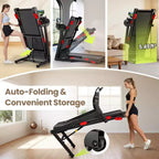 Tapis Roulant Pieghevole per Casa con Motore Silenzioso da 3,75 CV, Design Compatto, Controllo tramite App, Allenamento con Inclinazione, Tapis Roulant Ammortizzato per Ufficio Domestico