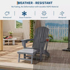 4-in-1 Folding HDPE Adirondack Chairs Set of 4, Retractable Ottoman & Removable Rocking Base, 400lbs Capacity Grey