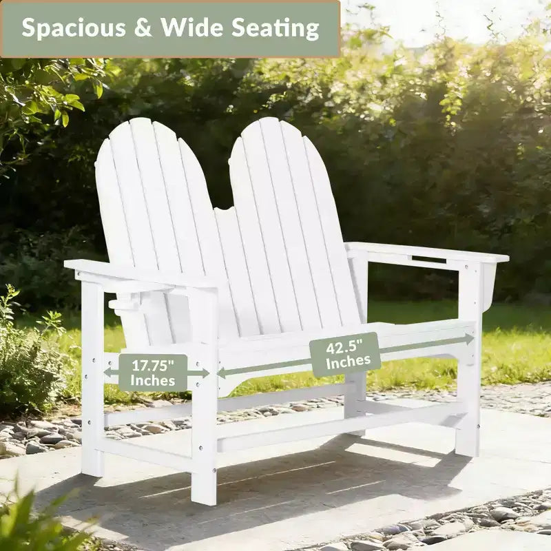 WestinTrends St. Augustine Outdoor Patio 49 HDPE Adirondack Garden Bench