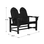 WestinTrends St. Augustine Outdoor Patio 49 HDPE Adirondack Garden Bench