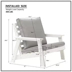 GDFStudio Bayside Poltrona da esterno in HDPE con cuscini e finitura effetto legno