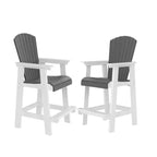 GDFStudio Harbor Outdoor HDPE Adirondack Bar Stool with Widened Armrests (Set of 2)