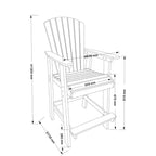 GDFStudio Harbor Outdoor HDPE Adirondack Bar Stool with Widened Armrests (Set of 2)