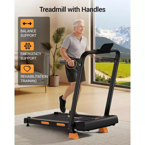 Tapis Roulant 3 in 1 con Inclinazione al 16%, Tapis Roulant Pieghevole con Maniglia, Tapis Roulant Portatile per Casa Piccolo, Capacità 100 kg