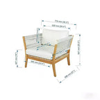 Christopher Knight Home Linh Modern Outdoor Acacia Patio Club Chair with Woven Rope and Cushion
