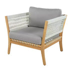 Christopher Knight Home Mai Modern Outdoor Acacia Patio Chairs with Woven Rope and Cushions (Set of 2)