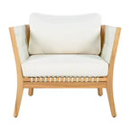 Christopher Knight Home Mai Modern Outdoor Acacia Patio Chairs with Woven Rope and Cushions (Set of 2)