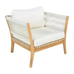 Christopher Knight Home Mai Modern Outdoor Acacia Patio Chairs with Woven Rope and Cushions (Set of 2)