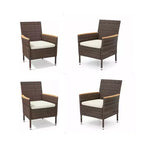 4-Piece All-Weather Rattan Patio Dining Chair