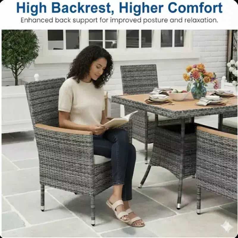 4-Piece All-Weather Rattan Patio Dining Chair