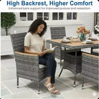4-Piece All-Weather Rattan Patio Dining Chair