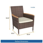 4-Piece All-Weather Rattan Patio Dining Chair