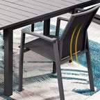 Set di 4 sedie da pranzo per patio in alluminio larghe 57 cm, completamente assemblate, impilabili, da esterno, resistenti alle intemperie