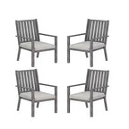 Set of 4 23 All-Weather Aluminum Patio Dining Chairs with Thick Cushions