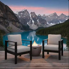 Confezione da 2 Poltrone da esterni All-Weather in alluminio da 28 pollici con cuscini spessi