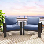 Confezione da 2 Poltrone da esterni All-Weather in alluminio da 28 pollici con cuscini spessi
