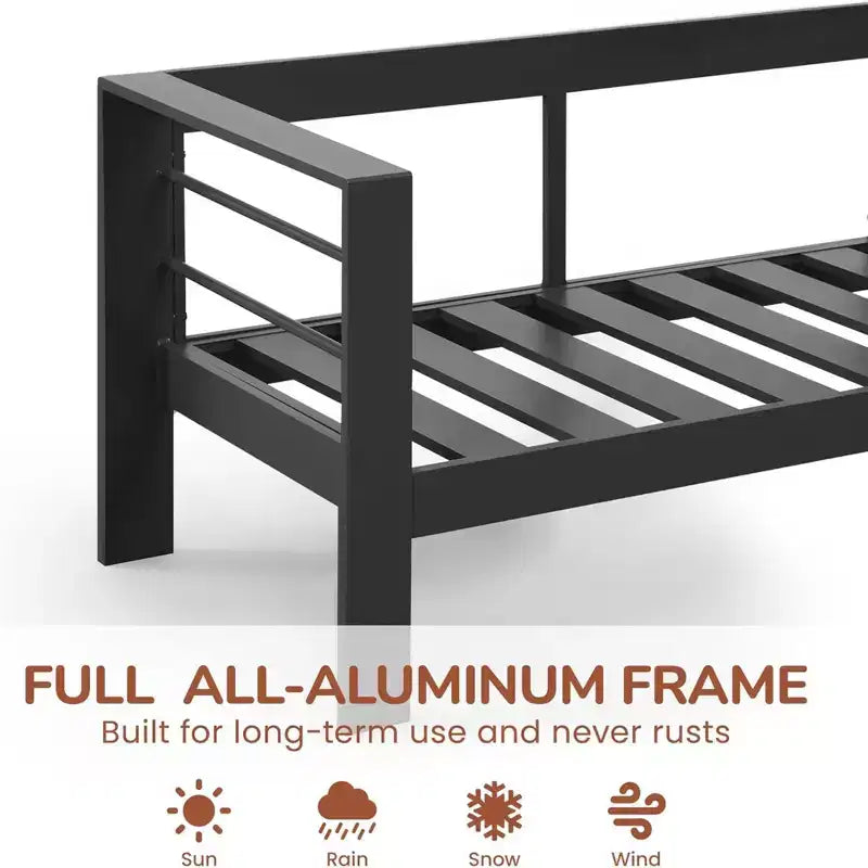 Confezione da 2 Poltrone da esterni All-Weather in alluminio da 28 pollici con cuscini spessi