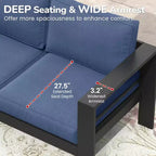 Confezione da 2 Poltrone da esterni All-Weather in alluminio da 28 pollici con cuscini spessi