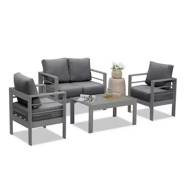 Confezione da 2 Poltrone da esterni All-Weather in alluminio da 28 pollici con cuscini spessi
