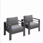 Confezione da 2 Poltrone da esterni All-Weather in alluminio da 28 pollici con cuscini spessi