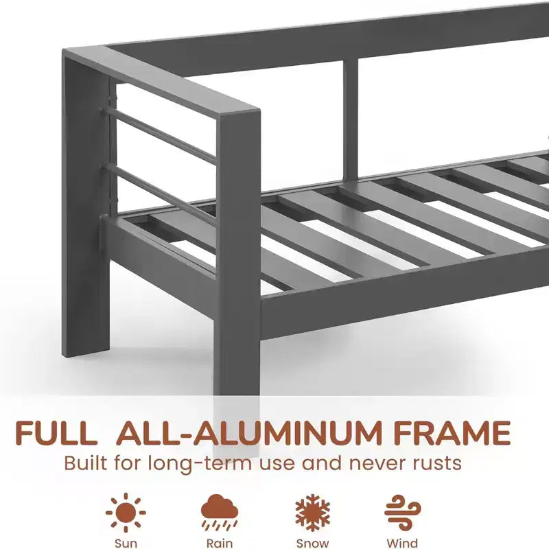 Confezione da 2 Poltrone da esterni All-Weather in alluminio da 28 pollici con cuscini spessi