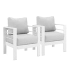 Confezione da 2 Poltrone da esterni All-Weather in alluminio da 28 pollici con cuscini spessi