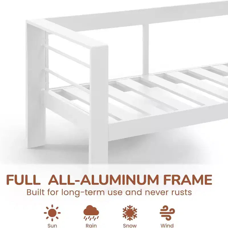 Confezione da 2 Poltrone da esterni All-Weather in alluminio da 28 pollici con cuscini spessi