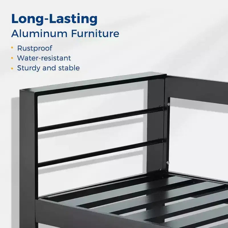 Confezione da 2 Poltrone da esterni All-Weather in alluminio da 28 pollici con cuscini spessi