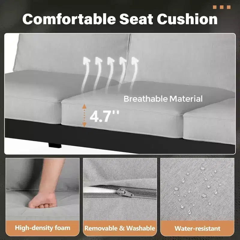 Set of 2 28 All-Weather Aluminum Patio Armchairs with Thick Cushions